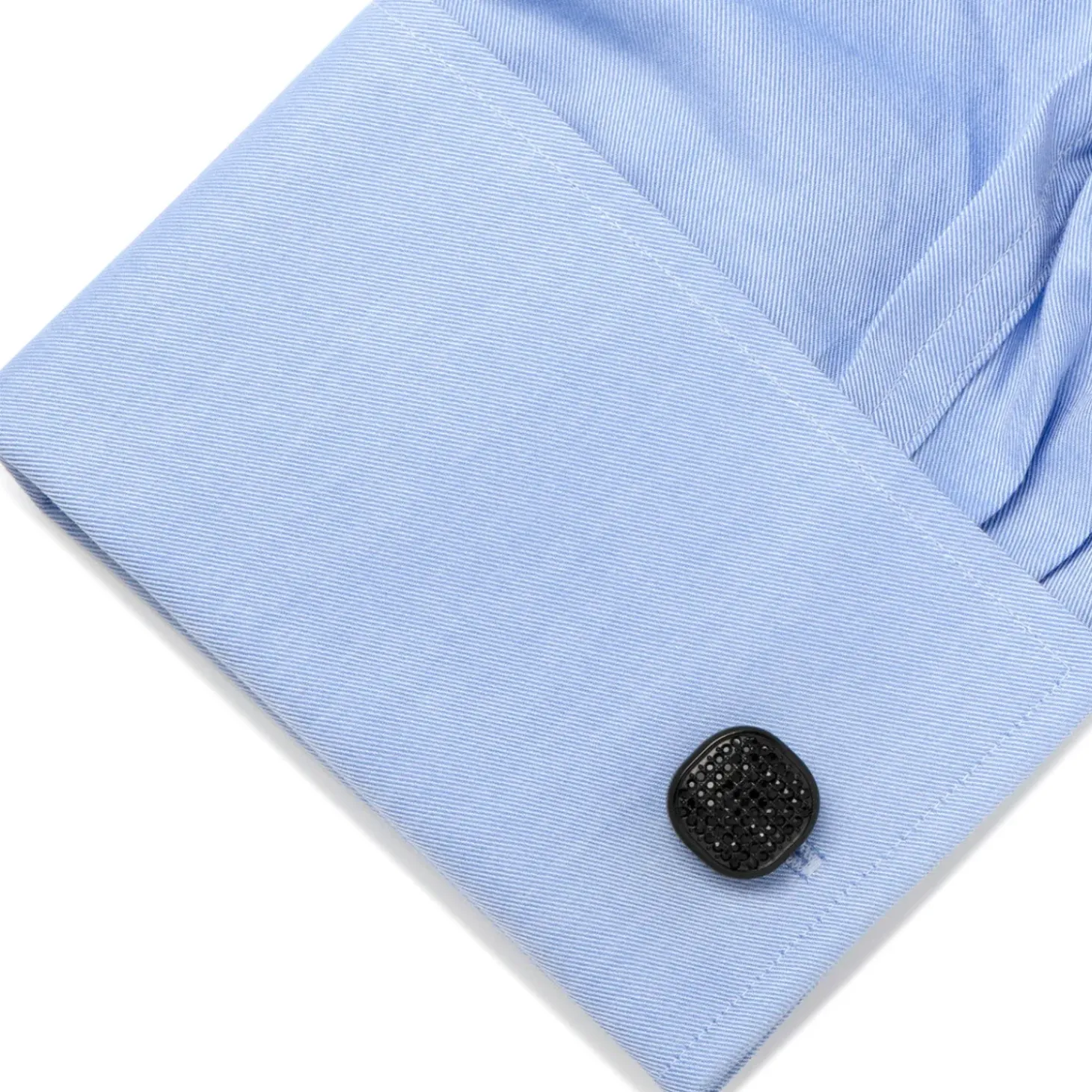 Ox and Bull Trading Co. Black Stainless Steel Black Pave Crystal Cufflinks