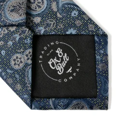 Ox and Bull Trading Co. Blue & Gray Paisley Men's Tie