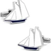 Cufflinks, Inc. Blue and White Sailboat Cufflinks