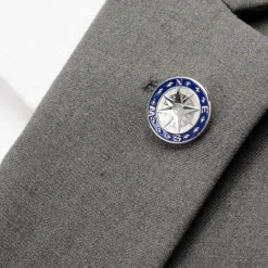 Cufflinks, Inc. Blue Compass Lapel Pin
