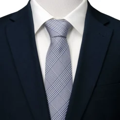 Ox and Bull Trading Co. Blue Glen Plaid Silk Tie