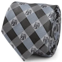 Star Wars Boba Fett Blue Plaid Mens Tie