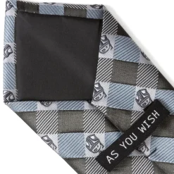 Star Wars Boba Fett Blue Plaid Mens Tie