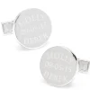 Ox and Bull Trading Co. Bride and Groom Wedding Date Engravable Round Cufflinks