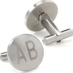 Ox and Bull Trading Co. Brushed Radial Stainless Steel Cufflinks