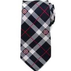 Marvel Captain America Blue Plaid Tie