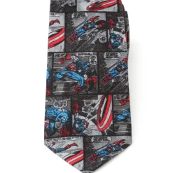Marvel Captain America Comic Gray Men's Tie