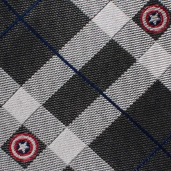 Marvel Captain America Gray Plaid Tie