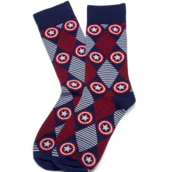 Marvel Captain America Navy Argyle Stripe Socks