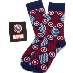 Marvel Captain America Navy Argyle Stripe Gift Set