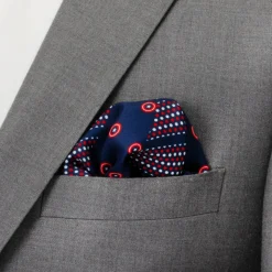 Marvel Captain America Shield Navy Pocket Square