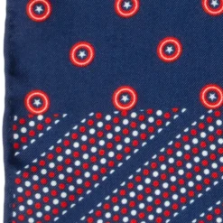 Marvel Captain America Shield Navy Pocket Square
