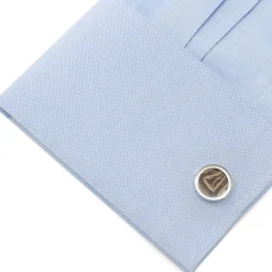 Steven Shaver Design Car Engine Gasket Cufflinks in Black and Silver