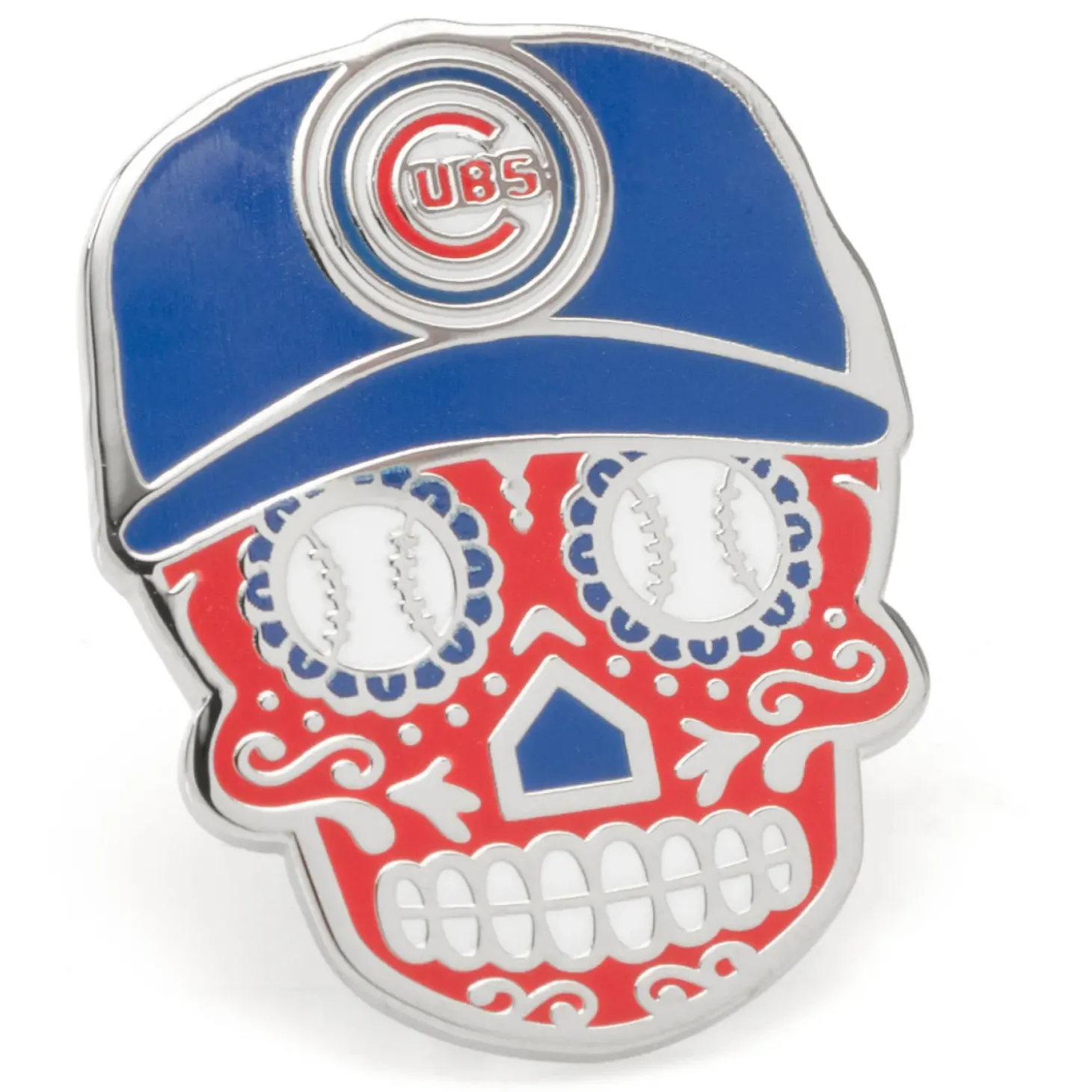 MLB Chicago Cubs Sugar Skull Lapel Pin