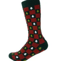 Cufflinks, Inc. Christmas Tree Red Green Checkered Men's Socks