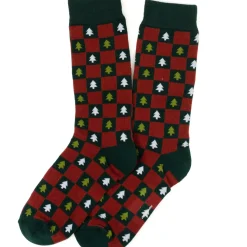 Cufflinks, Inc. Christmas Tree Red Green Checkered Men's Socks