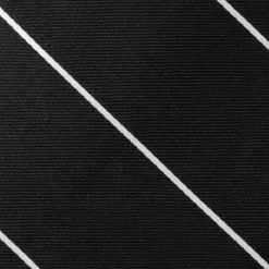 Ox and Bull Trading Co. Classic Black Striped Silk Men's Tie