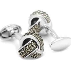 Jan Leslie Classic Knot with Marcasite Pave Cufflinks