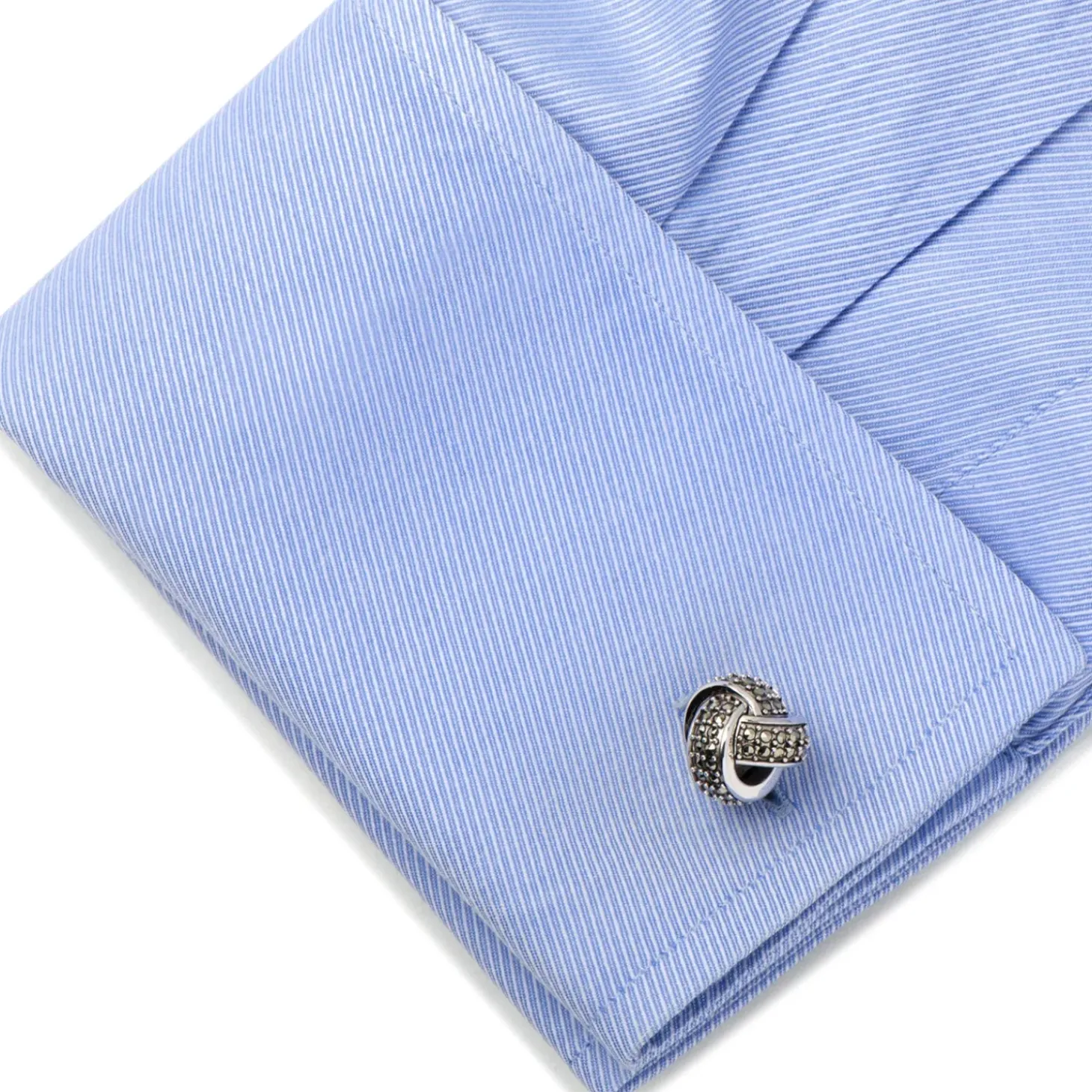 Jan Leslie Classic Knot with Marcasite Pave Cufflinks