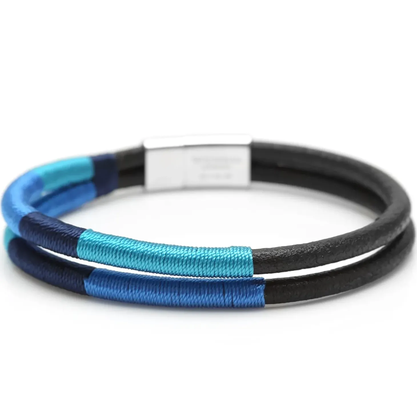 Tateossian Cobra Masai Silver Bracelet Blue Tones 18cm