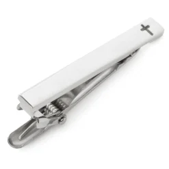 Ox and Bull Trading Co. Cross Cutout Stainless Steel Tie Clip
