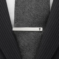 Ox and Bull Trading Co. Cross Cutout Stainless Steel Tie Clip