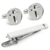 Ox and Bull Trading Co. Cross Stainless Steel Cufflinks and Tie Clip Gift Set
