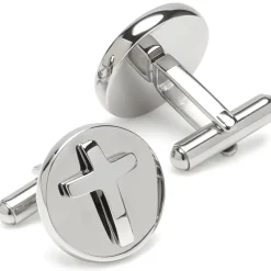 Ox and Bull Trading Co. Cross Stainless Steel Cufflinks and Tie Clip Gift Set