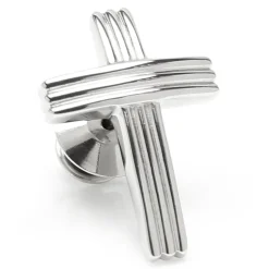 Ox and Bull Trading Co. Cross Stainless Steel Lapel Pin