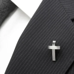 Ox and Bull Trading Co. Cross Stainless Steel Lapel Pin