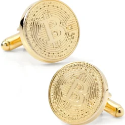 Cufflinks, Inc. Crypto Bitcoin Debossed Cufflink