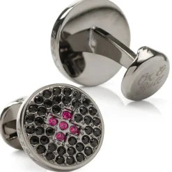 Ox and Bull Trading Co. Crystal Button Pave Cufflinks