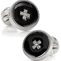Ox and Bull Trading Co. Crystal Button Rope Cufflinks