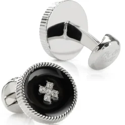 Ox and Bull Trading Co. Crystal Button Rope Cufflinks