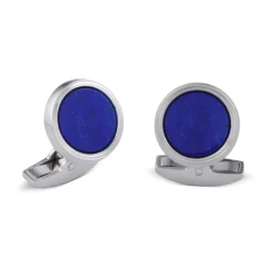 Deakin & Francis 18ct White Gold Cufflinks With Lapis Lazuli Inlay