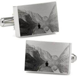 Ox and Bull Trading Co. Custom Engraved Block Photo Cufflinks