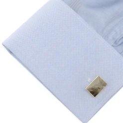 Ox and Bull Trading Co. Custom Engraved Gold Plated Block Cufflinks