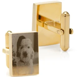 Ox and Bull Trading Co. Custom Engraved Gold Plated Block Cufflinks