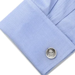 Ox and Bull Trading Co. Custom Engraved Round Photo Cufflinks