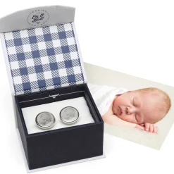 Ox and Bull Trading Co. Custom Engraved Round Photo Cufflinks