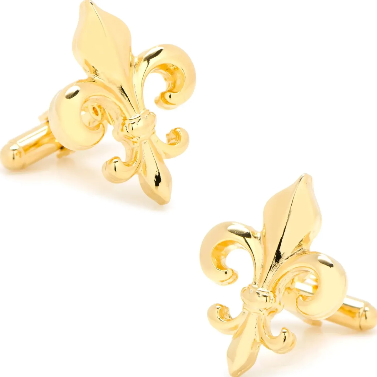 JJ Weston Cut Out Gold Fleur de Lis Cufflinks