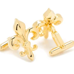 JJ Weston Cut Out Gold Fleur de Lis Cufflinks