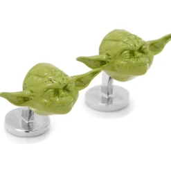 Star Wars 3D Green Yoda Head Cufflinks
