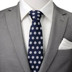 Ox and Bull Trading Co. Daisy Navy Blue Men's Tie