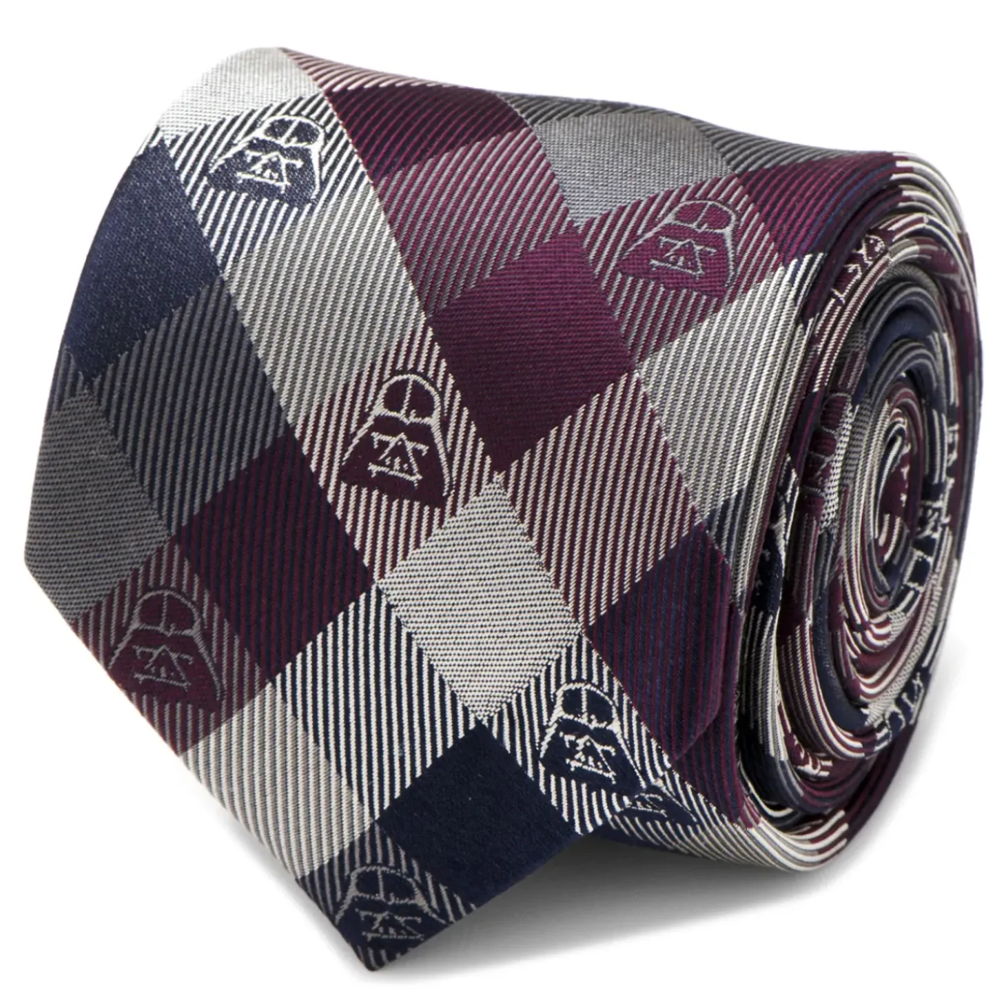 Star Wars Darth Vader Plum Modern Plaid Men's Tie