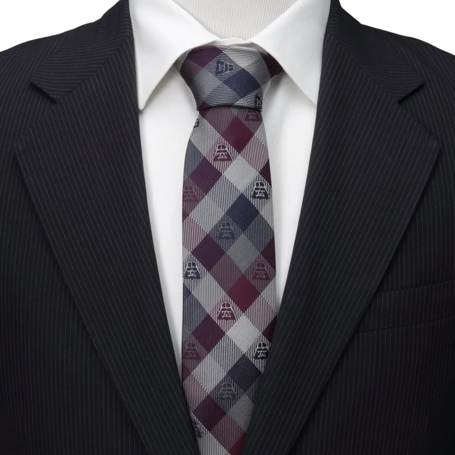Star Wars Darth Vader Plum Modern Plaid Men's Tie