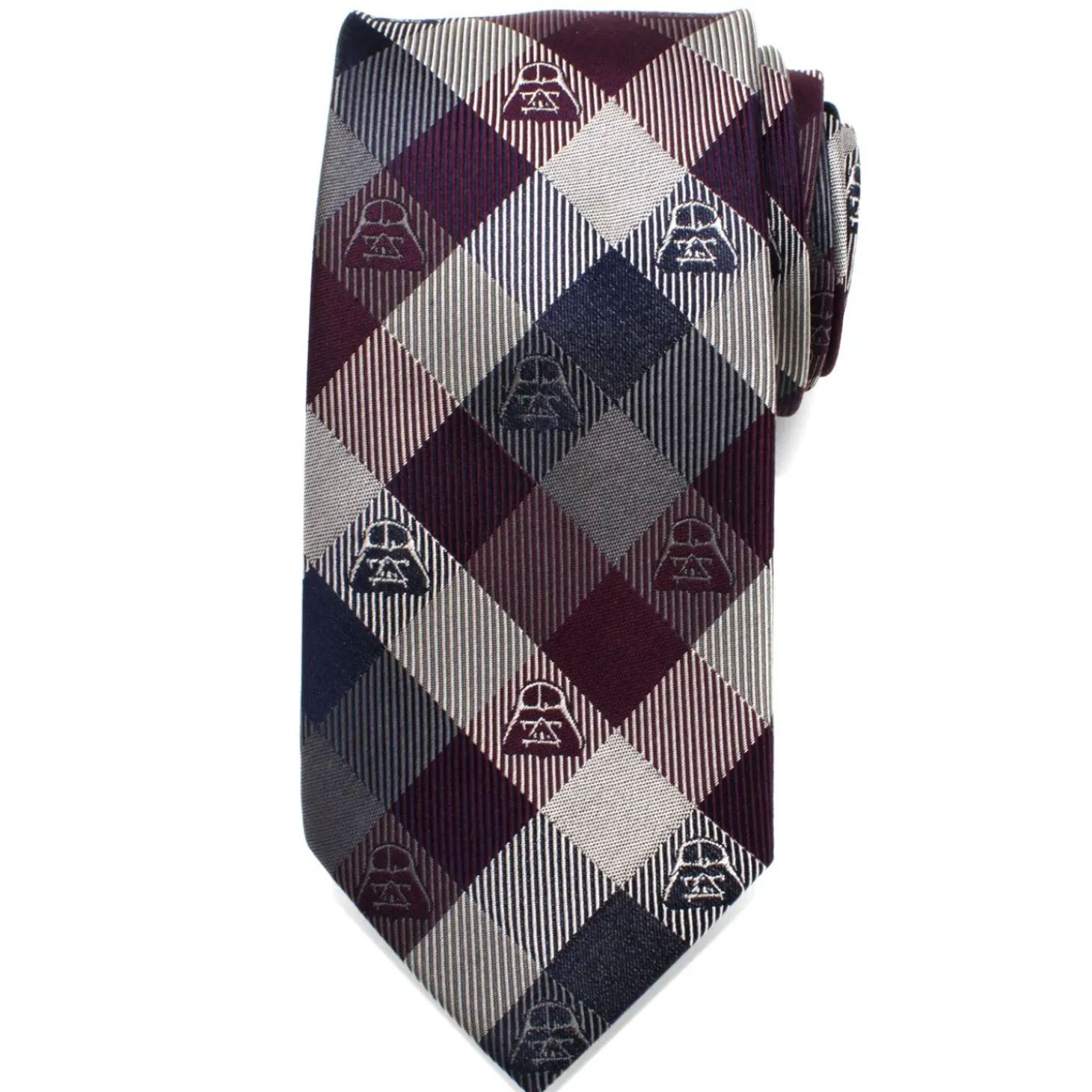 Star Wars Darth Vader Plum Modern Plaid Men's Tie