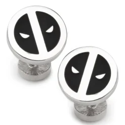 Marvel Deadpool Silver Mask Cufflinks