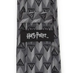 Harry Potter Deathly Hallows Gray Silk Men's Tie
