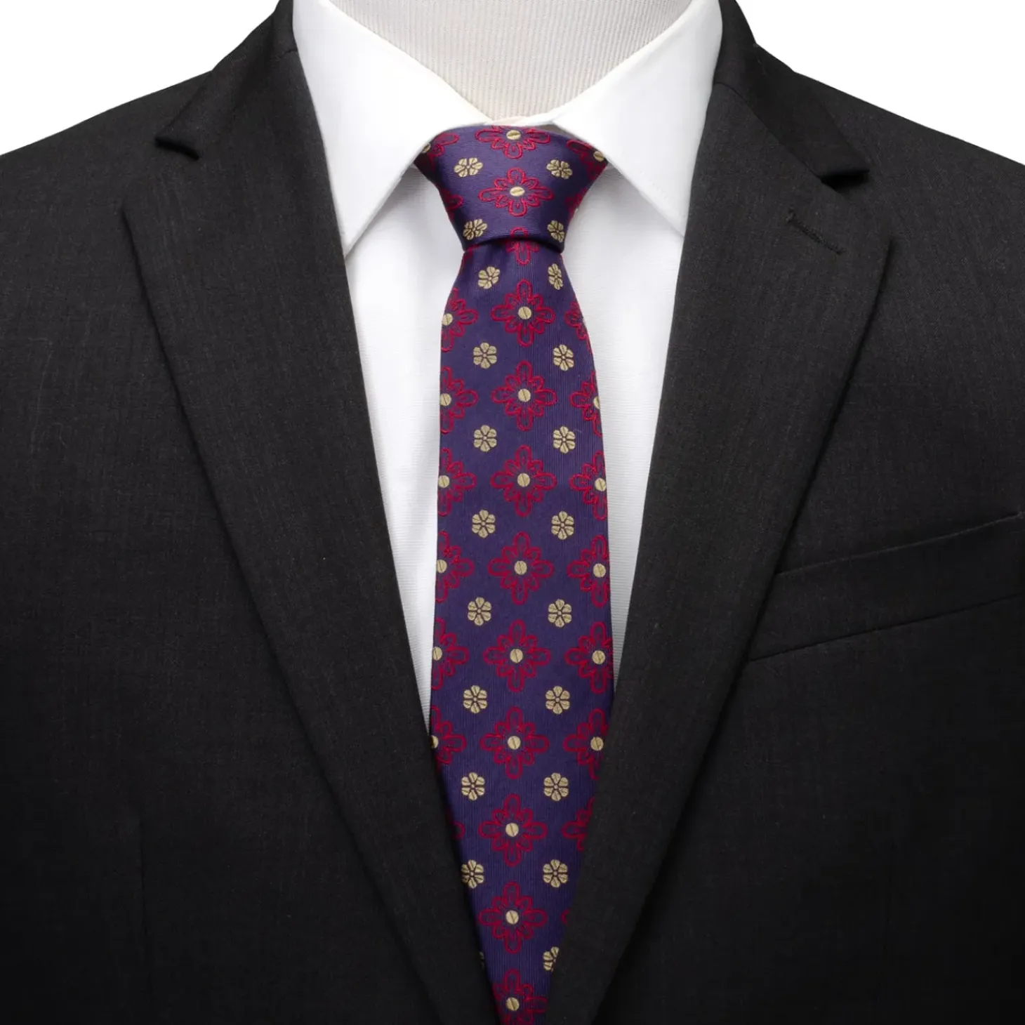 Ox and Bull Trading Co. Deep Purple Floral Men's Tie